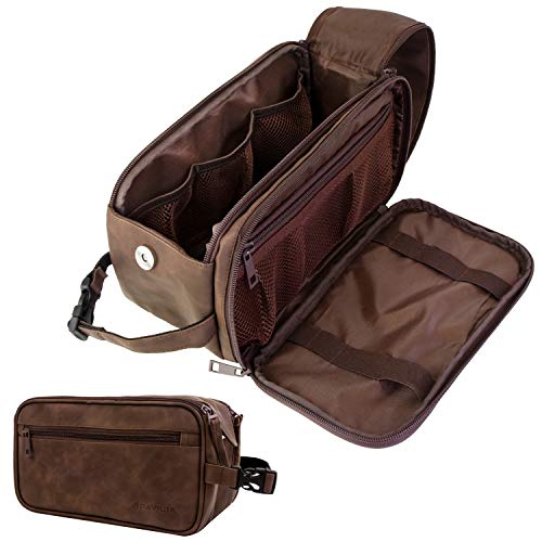 Mens Leather Travel Toiletry Bag: Stylish, Durable, and Water-Resistant Organizer
