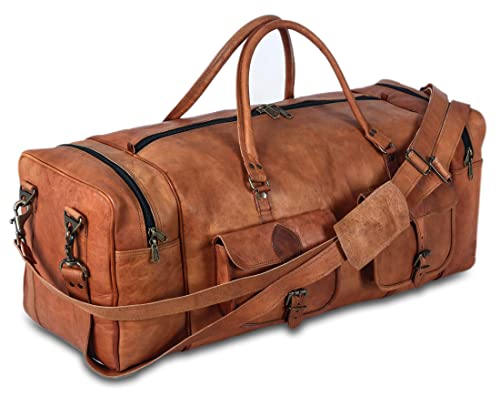 Mens Leather Travel Duffel Bags