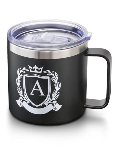 Personalised Travel Mug With Handle: Custom Insulated Coffee Tumbler Gifts