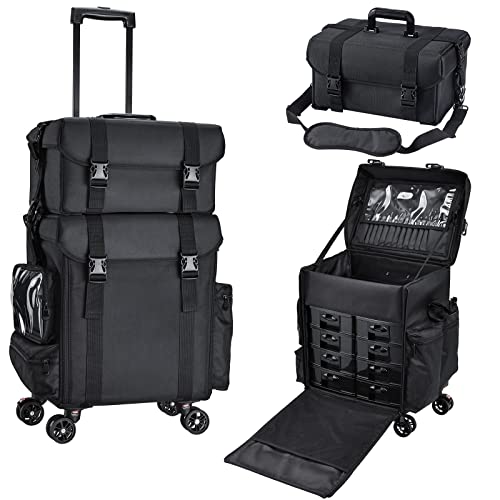 Travel Hair And Makeup Artist Must-Have Rolling Cosmetic Organizer Cases