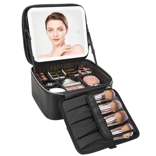 Travel Makeup Bag With Lighted Mirror for Perfect On-the-Go Glam