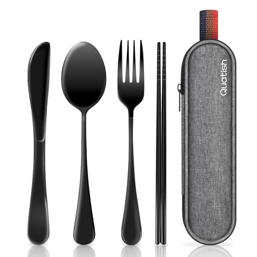 Travel Utensil Set With Case: Durable Stainless Steel Cutlery for Camping